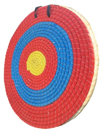 Mål bågskytte, runt bågskytte, mål med 4 ringar, handgjord halmbågsmålet för recurvbågar, compoundbåge eller långbåge, traditionell bågpilmål för bågskytte, jaktprax