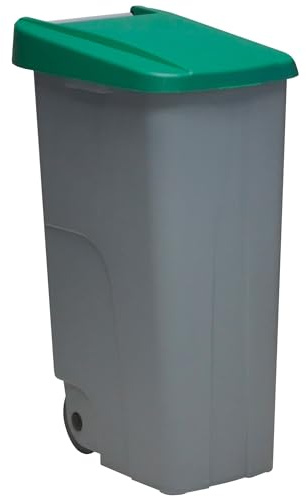 Well Home Contenedor Reciclo 110 litros Cerrado, Verde, 88x57x42 cm