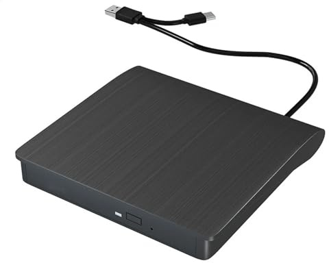 AYJYZHIAG Grabadora de DVD Externa USB 3.0 y Tipo C, Reproductor CD 3D portátil for Windows, Lectura Escritura Discos