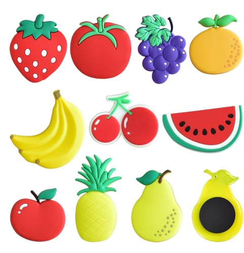 MFUSUL Magnete Kinder,10 Stück Kühlschrankmagnete Kinder,Früchte Magnet Spielzeug für Kühlschrank,Dekorative Magnetische Spielzeug für Whiteboard Vorschulunterricht,Zuhause,Klassenzimmer