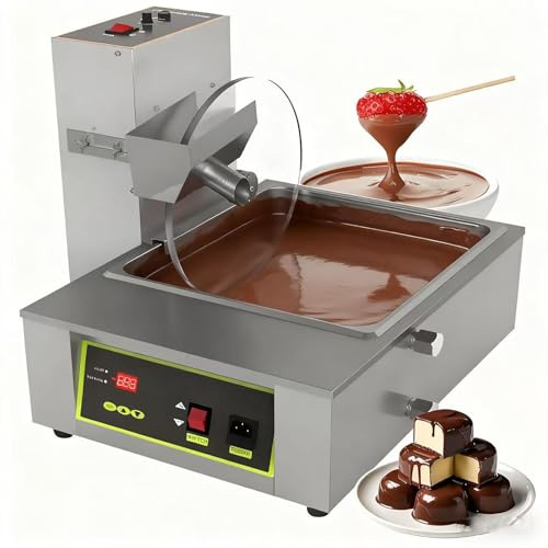 RSPPPJQ Templadora de Chocolate eléctrica, batidora de Ruedas de Doble Control con termostato y Velocidad Ajustables, Utilizada for Calentar y derretir Bloques de Chocolate.(8kg)