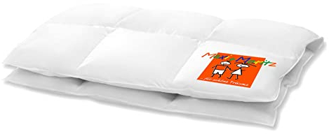 HANSKRUCHEN® Maxi und Moritz Daunen Kinderbettdecke 135x100 cm - Winter - Made in Germany Baby Bettdecke aus 100% Baumwolle - 90% Daunen / 10% Federn - Allergiker geeignet