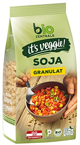 biozentrale it´s veggie! Soja Granulat | 6 x 250 g proteinreiche Fleischalternative aus 100% texturiertem Bio-Sojamehl | Soja aus Österreich | vegan, einfach und vielseitig zuzubereiten