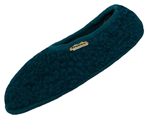 SamWo, Pantofole unisex in lana di pecora, suola morbida antiscivolo, 100% lana di pecora, ballerine, Nero , 43/44 EU