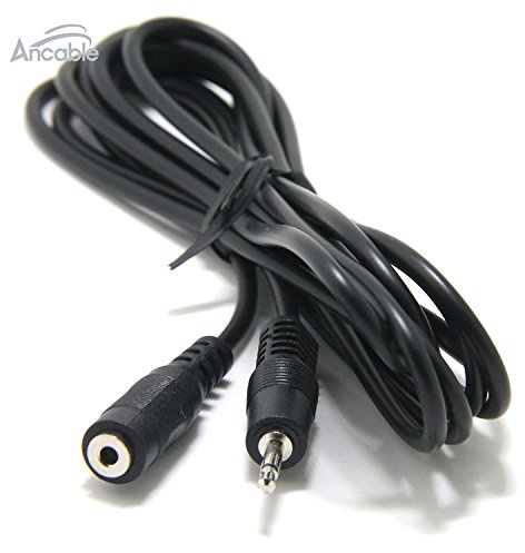 Ancable 2-Pack 6-Feet 2.5mm TS Monaural Mini Mono Audio Plug Jack Connector Male to Female Extension Cable for Harmony IR Blaster