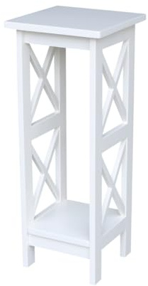 IC International Concepts, 30 X-Sided Plant Stand , Solid Wood, Real Parawood, 12 W x 12 D x 30 H, Easy Assembly, Snow White