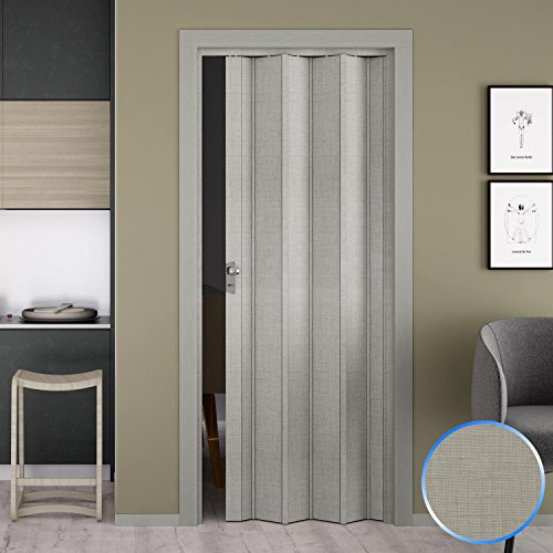 Porte Pliante en PVC Tissu Gris accordèon 88,5x214cm Mod. Luciana