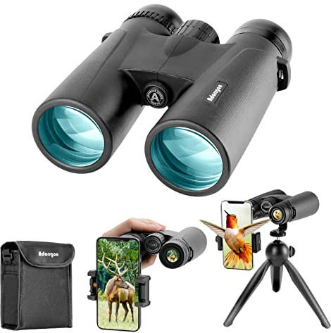 12 x 42 Jumelles compactes pour Adultes avec HD Vision Clair et Faible lumière Vision – Adorrgon Haute Puissance et Portable Jumelles pour Observation des Oiseaux de Chasse Scenery Concerts Sports