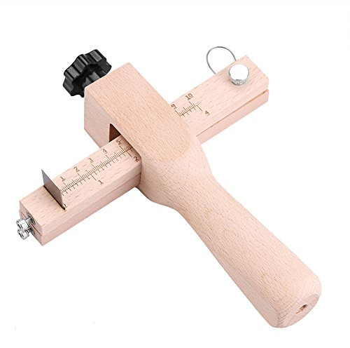 FTVOGUE Cortador de Madera Cinturón de Cuero Ajustable Correa de Mano Herramienta de Corte de Mano Herramienta de Madera DIY con 5 Cuchillas para Cortar la Correa