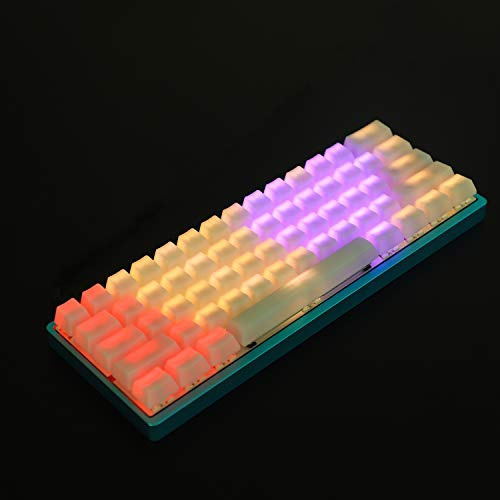 YMDK 1,5 mm ABS 108 87 61 ANSI ISO Blank Milk Fog OEM Profil Shine Through Keycap for RGB MX Mechanical Keyboard GK61 (61 ANSI) (nur Tastenkappe)