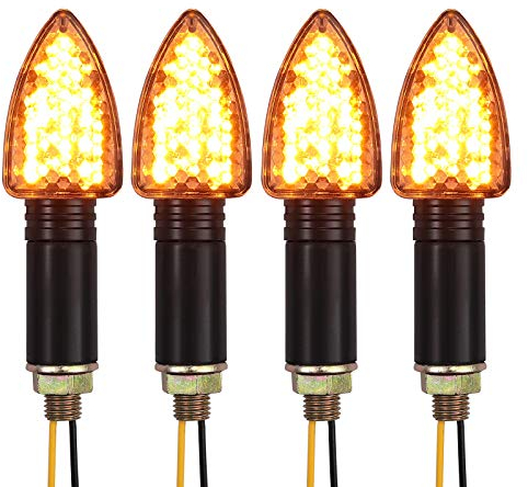 PROZOR Blinker Licht 4 Stück E-markierte wasserdichte Blinker Licht 15-LED Flexible Blinker Lampe Bernstein Blinker für Motorrad
