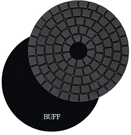 Profi Diamant-Schleifpad Nassschliff 125 mm, Körnung Polierer, Klettaufnahme, für Naturstein, Fliesen, Granit, Marmor Glas