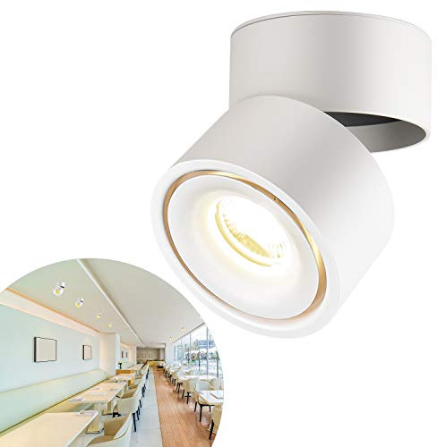 CPROSP Deckenspot Aufputz Weiß 10 W | Deckenspot Schwenkbar Natürliches Weiß 4000k