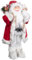 Brandsseller Figura decorativa de Papá Noel de pie, aprox. 45 cm, color gris, rojo y blanco