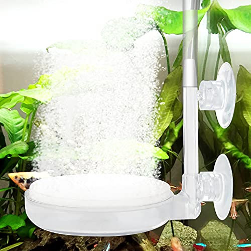 dafuhao Aquarium Air Stone Fish Tank Nano Bubble Stone with Suction Cup and Control Valve, Bubble Release Air Stones for Aquarium, Fish Tank, Pond and Hydroponics