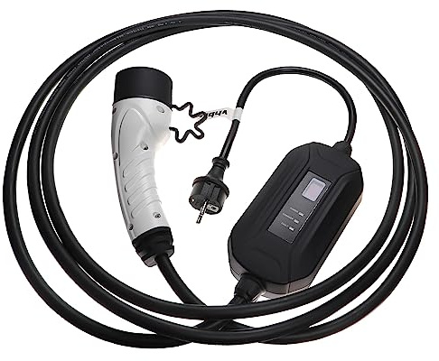 vhbw Ladekabel Typ 2 zu Typ F CEE 7/7 kompatibel mit Audi Q8 TFSI e, Q8 e-Tron Elektroauto, 1-phasig, 16 A, 3,5 kW, 5 m