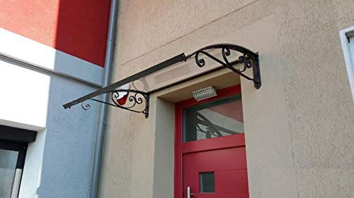 BELLHOUSE COPERTURE Auvent de Fer Modèle Ricciolo Classica - P100cm e L 150cm - Transparent
