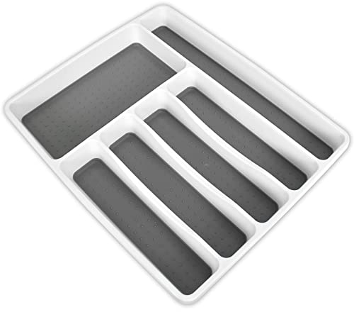 Mikihat Portaposate da Cassetto, Porta Posate Cucina Cassetto, Inserti per Cassetti Cucina 6 Scomparti, Organizzatore per Cassetti per Accessori da Cucina Utensili Coltello Cucchiaio Forchetta