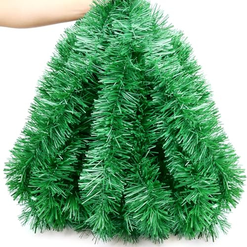 Lametta Girlande Weihnachtsgirlande, 10m Glänzende Weihnachtsbaum Girlande Flauschigen Weihnachtsdeko, Treppengirlande Weihnachten für Weihnachten Party Indoor und Outdoor Dekoration