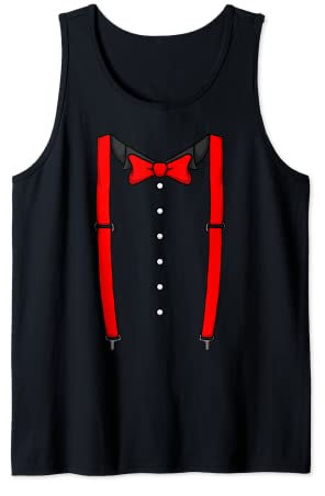 Rote Fliege Hosenträger Kummerbund Smoking Fliege Tank Top