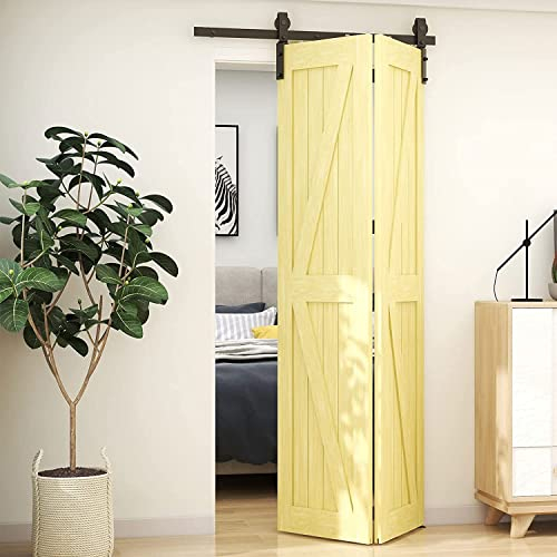 WOLFBIRD Herraje de puerta corredera plegable de 100 cm para 2 puertas plegables con sistema de herraje orientado por un lado, kit de puerta plegable para apertura de puerta inferior a 85 cm, sin