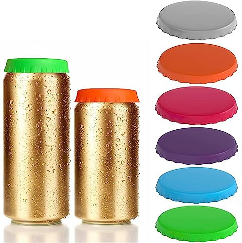 6 Stück Dosendeckel Getränkedose Silikon, Dosenverschluss Getränkedosen, Silikondeckel, Bierdosen Abdeckung Silikon, Deckel für Getränkedosen, Dosendeckel, dass Staub und Sand in Ihre Dosen Gelangen