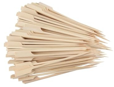 Fackelmann 9902850 Lot de 100 pics à brochette en bois, pic à brochette, pic en bois, ustensile de barbecue, Bois, 15 cm | Prêt pour grillades variées, Bambou naturel, Format 15 cm, Lot de 100, Pour barbecue et apéritif