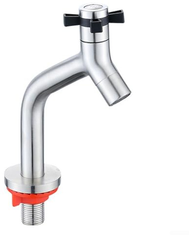 Kaltwasser-Wasserhahn, 304 Edelstahl, Waschbecken, Arbeitsplatte, Einzel-Kaltwasserhahn, Einhebel-Badezimmer (gebürstet)
