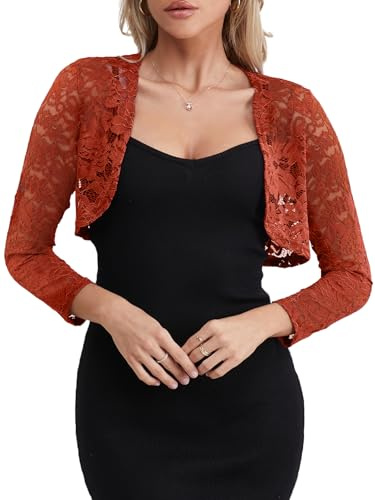 Fuinloth Bolero Elegant Spets Shrug Festlig Bröllop Sommar Kort Dam
