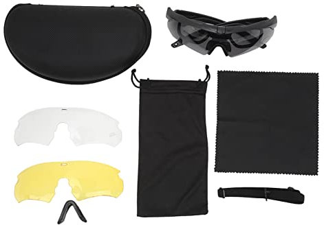 Yuecoom Lunettes De Protection des Yeux, Lunettes De Soleil De Moto, Lunettes D'équitation, Lunettes De Sécurité Militaires à Lumière UV pour Les Actifs De Plein Air(Noir)
