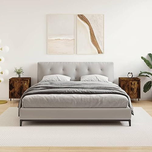 LAPOOH Nachttische 2 STK. Räuchereiche 40x30x50 cm Holzwerkstoff, Nachtschrank, Nachtkonsole, Bedside Tables, Beistellschrank, Nachtkästchen, Nachtkommode, Nightstand 826823