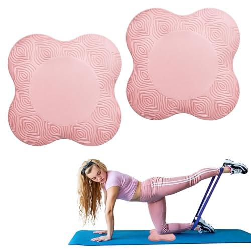 2 Stücke Kniekissen Yoga, utschfest Knieschoner Matte Set, Yoga Matt für Pilates, 20x20cm Knieschoner Matte Unterstützung die Knie, Hände, Handgelenke und Ellbogen für Yoga Fitness Pilates