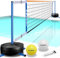 Furypiont Rete da pallavolo da piscina, portatile, per interni ed esterni, sistema di rete da pallavolo con 2 palloni da pallavolo e base resistente