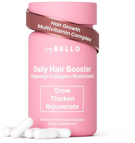 Trybello Daily Hair Booster Capsules | Collagen & Biotin Complex for Women | Multivitamin Supplement for Thicker, Fuller Growth & Strength | Hair Loss Treatment for Thinning Strands | 60 Capsules