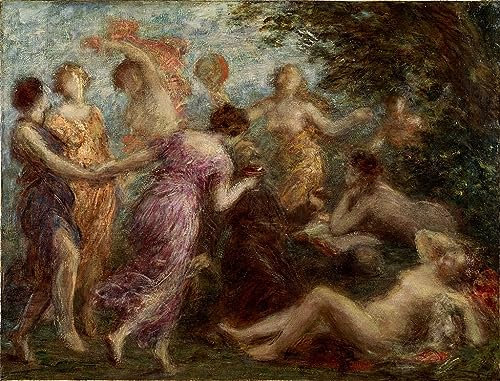 OuDeZjzhu Vintage Leinwand Wandkunst Vintage abstrakte Kunstdrucke Leinwand Wandbild Rosen und Rittersporn von Ignace Henri Jean Fantin Latour Bilder Druck Wandgemälde für Heimdekoration 60x90cm