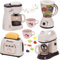 Kid Coffee Machine Toy Set Pretend Play Kitchen Appliances with Toaster,Mixer,Juicer,Coffee Machine Kid Coffee Maker Toy with Realistic Sounds,Lights and Music