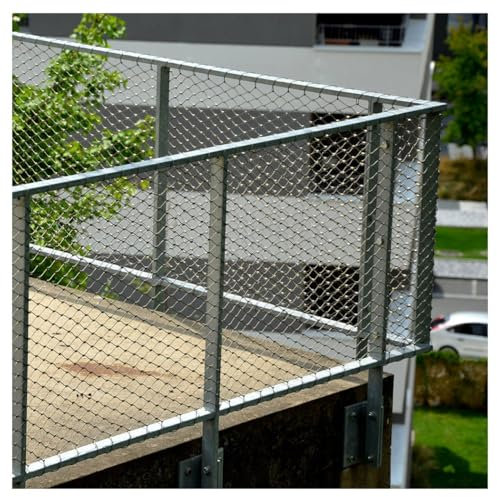 GZHERVICES Flexibles Seilgeflecht Aus Edelstahl 304, Zaungeflecht Für Garten, Bauernhof, Fußballplatz, Fallschutznetz Für Große Höhen, Tierschutzzaun-Geflügelnetz(Silver-2.5mm,1x3m)