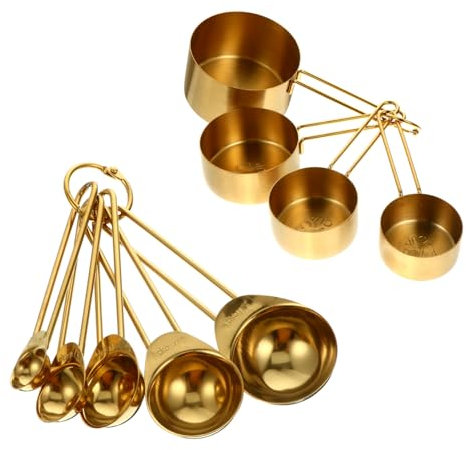 GRIRIW 9 Piezas Cucharas Medidoras De Acero Inoxidable Para Uso Doméstico Cocina Cuchara Medidora Para Hornear y Cocinar Incluye y Accesorios De Cocina
