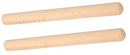Warmhm Mattarello in Legno Da 2 Pezzi Con Per Avvolgere I Gnocchi, A Testa Tonda, Per Impastare (30 Cm)
