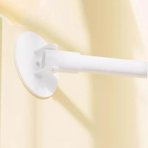 GOUZIBHD Tringle à Rideaux, Tringle à Rideaux Antidérapante, Rallonge Ronde pour Mur Incliné, Support Pivotant à 180° pour Vêtements Suspendus, pour Armoire, Salle de Bain(Size:50-90cm,Color:c)
