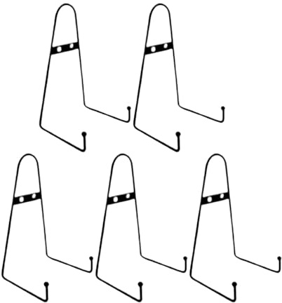 YiQinzcxg Packung Von 5 Großen Schwarzen Metallausstellungsständer Für Teller Und Kunstwerke Wandmontage Dekorative Scroll Rack Hanger