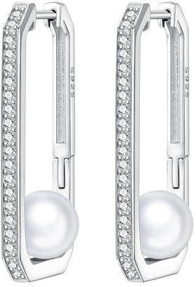 MISEFF Sterlingsilber-Ohrringe für Damen, hypoallergen, 925er Silber-Creolen, minimalistischer Schmuck für den Alltag für Damen