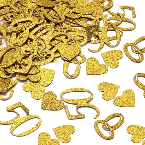 mawmuaw 300 Stück 50 Goldene Hochzeit Deko Dekoartikel zur Goldenen Hochzeit Konfetti 50 Geburtstag Streudeko 50 Zahlenkonfetti Tischdeko Gold Deko für 50. Jahrestag Geburtstagsdeko Tischdeko