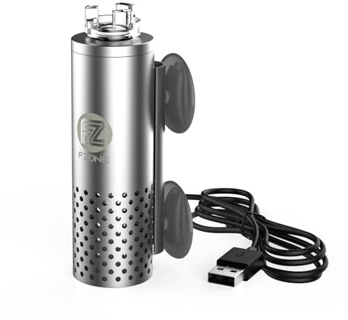 FZONE Aquarium Surface Skimmer, USB Powered Quiet & Safe for Shrimp Small Fish, Stainless Steel Quiet Mini Top Water Oil Film Remover for Freshwater Tanks