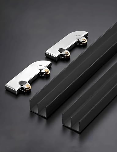 5mm Aluminum Glass Sliding Door Track - Channel Kit for Display Cabinets, Showcases - Smooth Gliding & Easy Install​(50cm/20in)