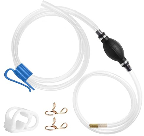 Pompe à Eau Manuelle, Pompe Siphon Carburant Tube 1,2m + 0,8m Transfert | Pompe manuelle carburant pour essence gaz pétrole liquide et eau, pompe à eau manuelle de transfert avec tube 1,2m et 0,8m