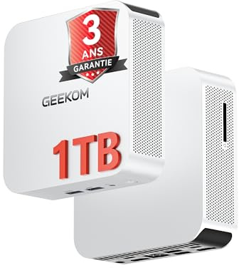 GEEKOM Mini PC A5 Pro 2026 Edition con AMD Ryzen 5 7530U, 16GB RAM y 1TB SSD (para el 95% de los Usuarios), Mini Ordenador con Windows 11 Pro | 2×USB4 | 4 Salidas 8K | Lector SD |para Oficina y Hogar
