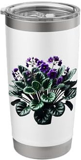 African Violet Flower Plant Botanical Stainless Steel Insulated Tumbler