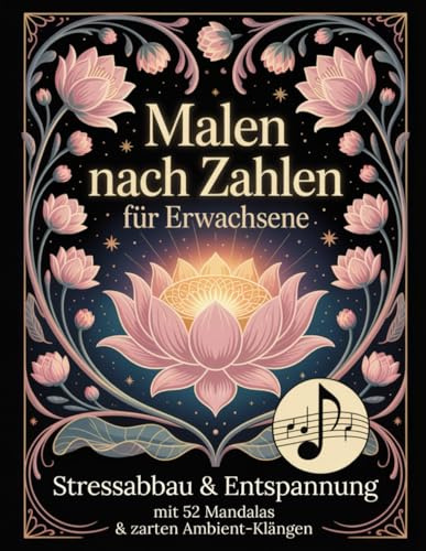 Malen nach Zahlen für Erwachsene: Stressabbau & Entspannung mit 52 Mandalas & zarten Ambient-Klängen: Dein sanftes Me-Time-Ritual für Achtsamkeit, Gelassenheit & tiefe innere Ruhe