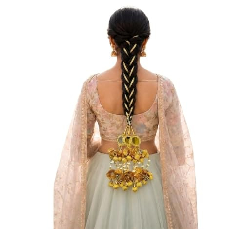 KULIA® Traditioneller Paranda-Haarschmuck mit Spiegelarbeit und Quasten – Accessoire für Damen